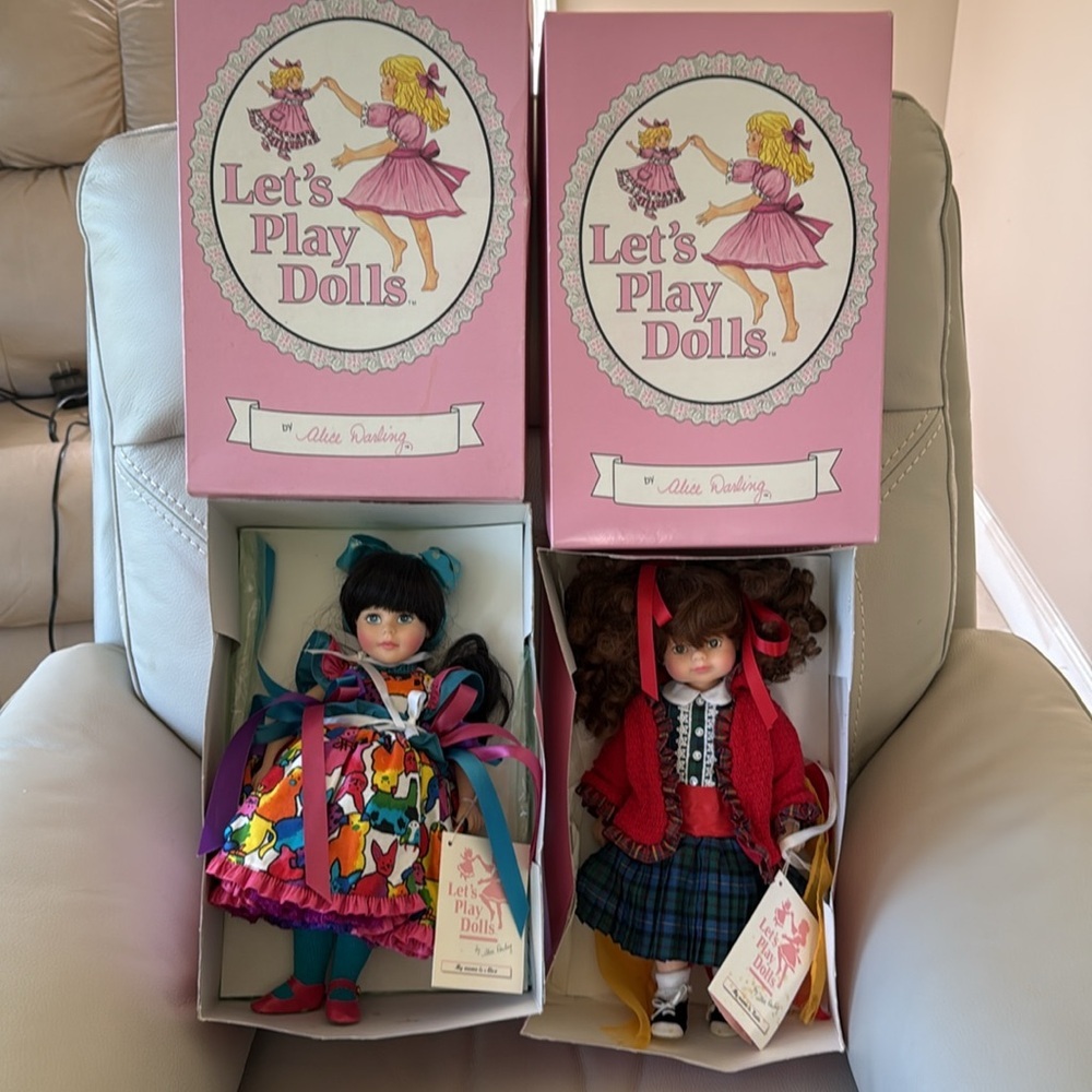 Madame Alexander Dolls Pink Box Set with Multi‑Color Dress and Red Outfit